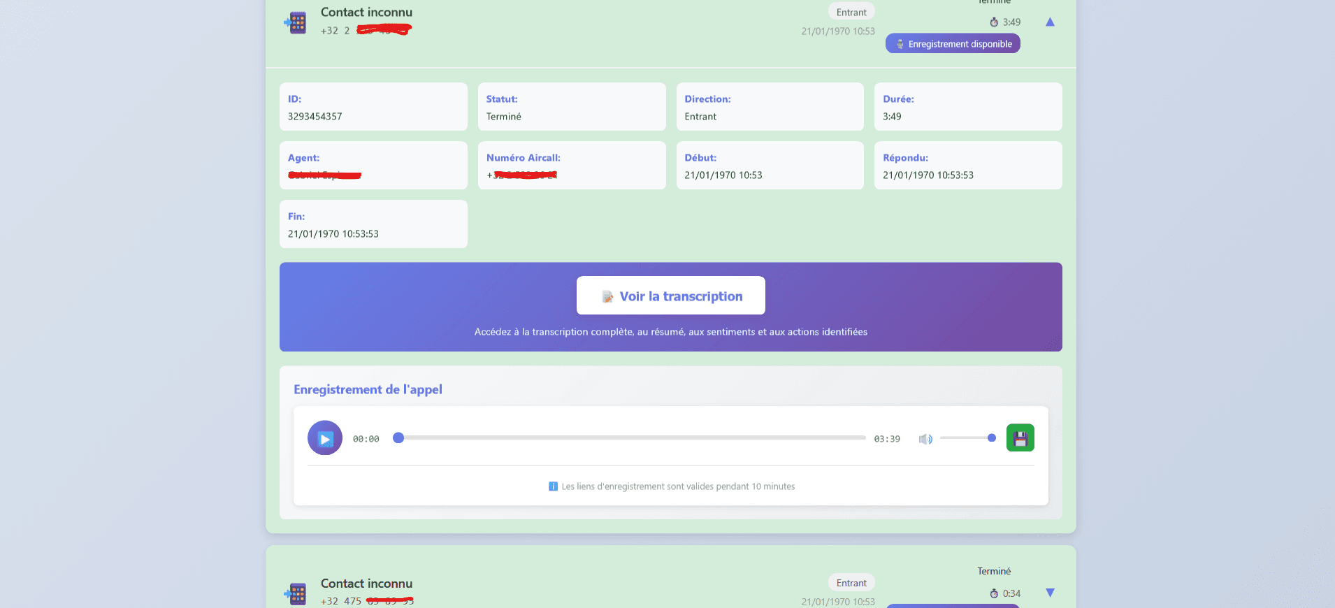 Aircall – Transcription & Call Intelligence App