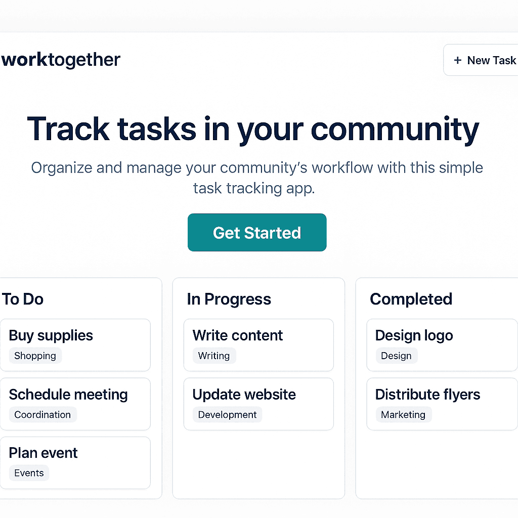 Work Together – Community Task Workflow App